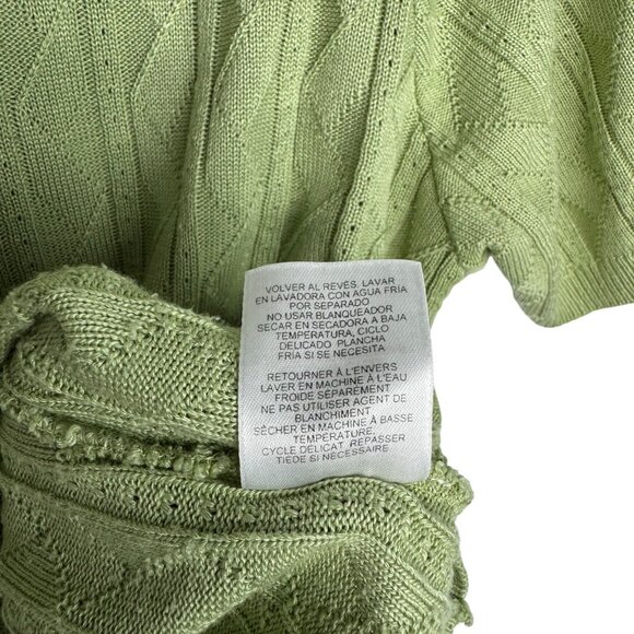 VNTG Alfred Dunner Green Cable Knit Sweater Women's S Grannycore Aesthetic - Picture 5 of 5